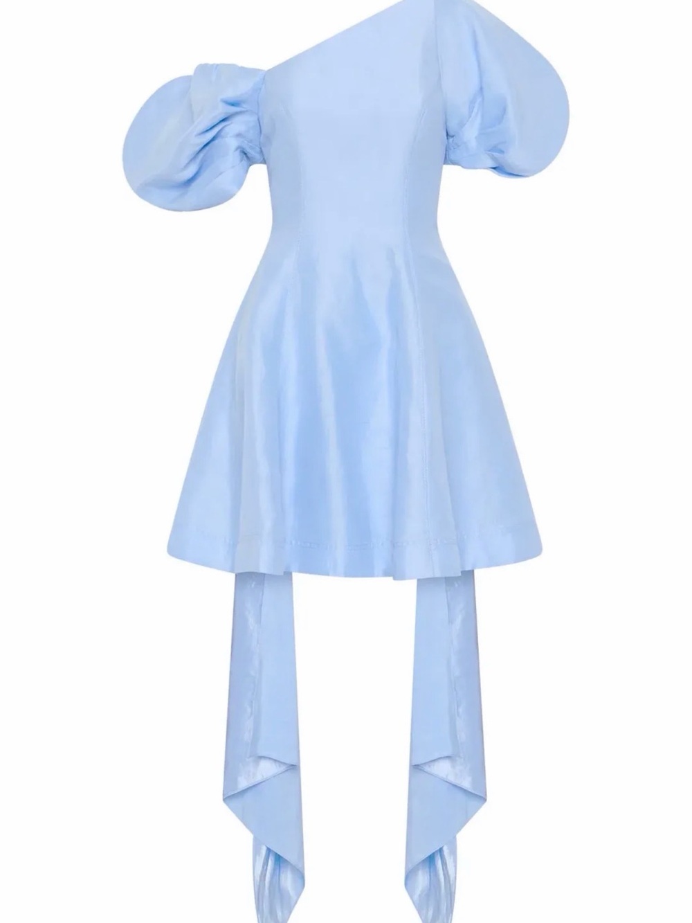 Aje Arista dress Light Blue One-Shoulder Puff Sleeve US12/AU16